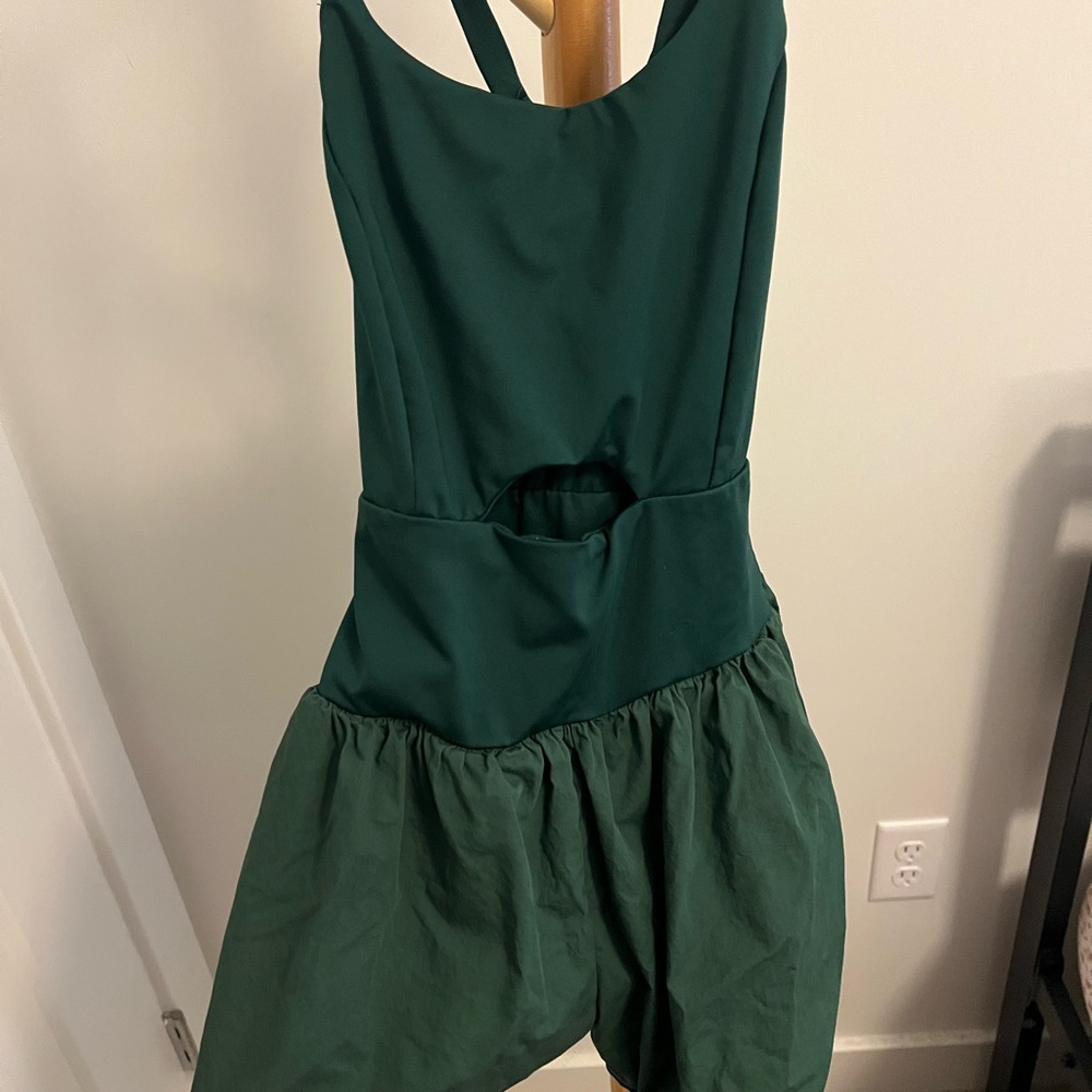 Green athleisure romper